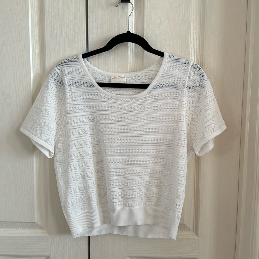 White eyelit top
